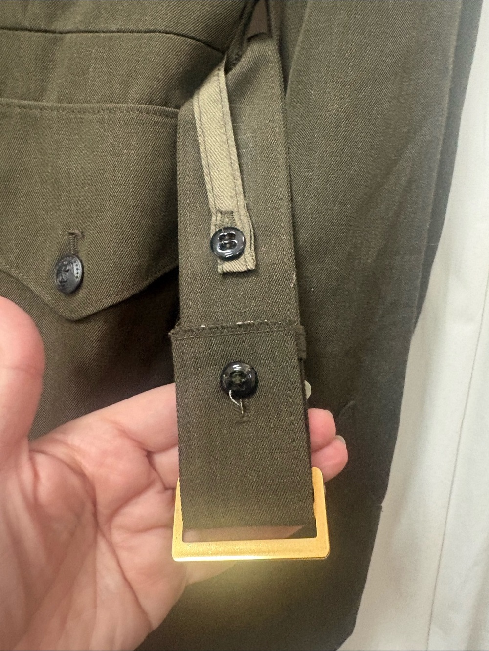 Vintage USMC Alpha Business Green Military Wool Jacket 36R FLAWS costume - Picture 16 of 16